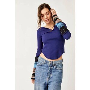 Cozy Craft Cuff Top Navy Combo We The Free